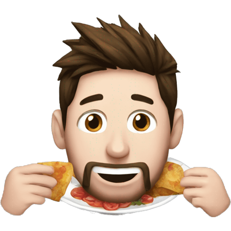 Messi comiendo emoji