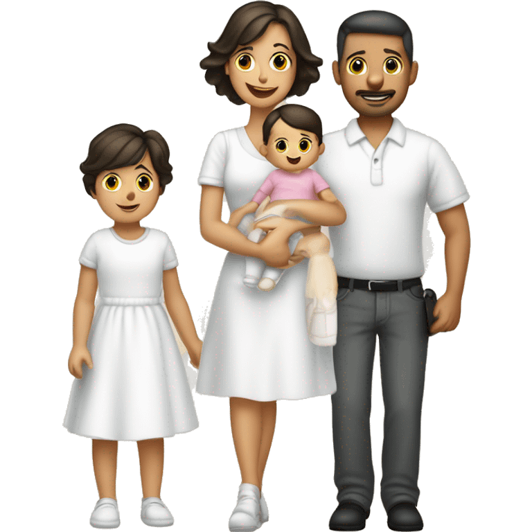 Familia hombre blanco mujer blanca bebé y 1 niños 3 miembros emoji