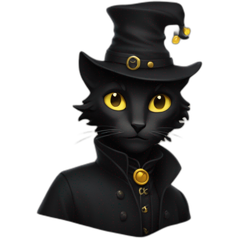 Chat noir sorcier emoji