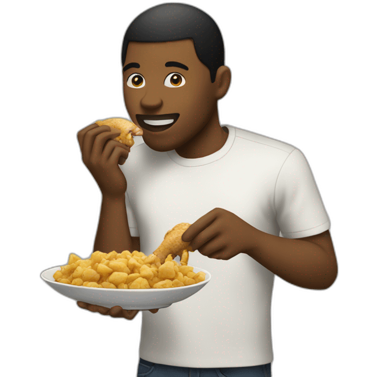 Black men eating chiken emoji