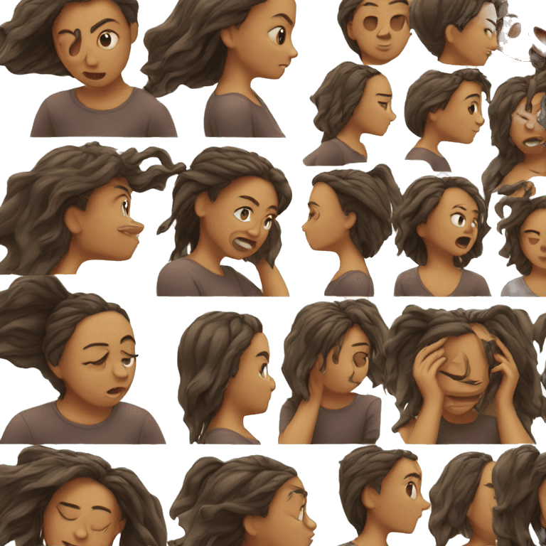 girl blowing out her hair emoji