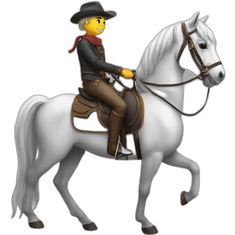 Chat sur un cheval emoji