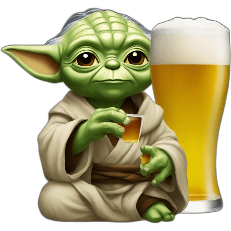 Yoda boit une bière emoji