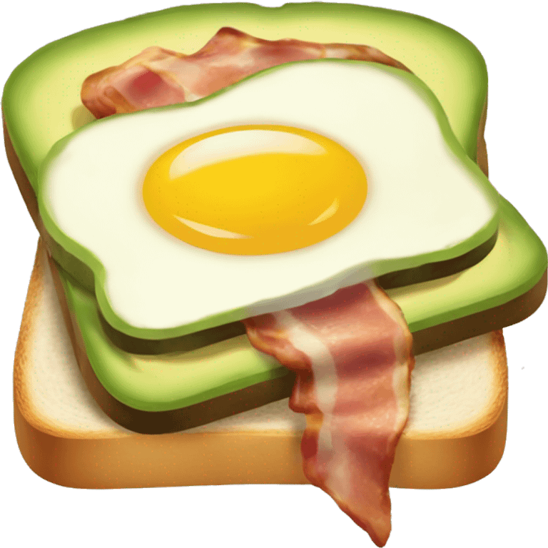 toast with avocado egg and bacon on top emoji