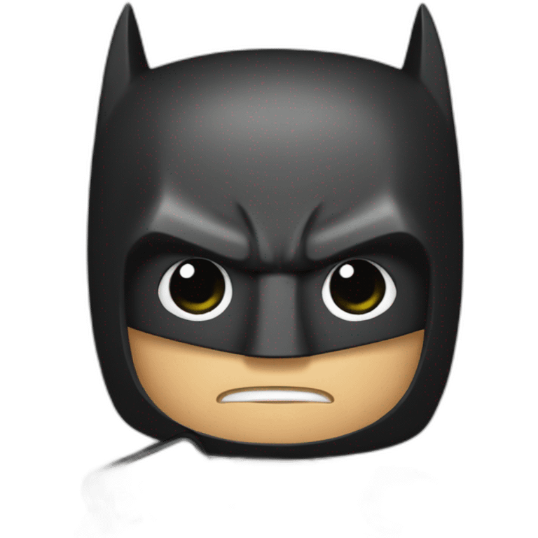 Batman looking down pressing a phone  emoji