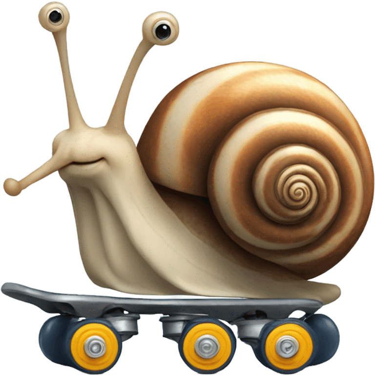 Snail wearing roller skates emoji