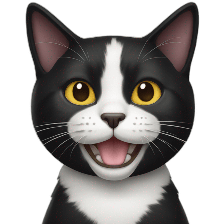 tuxedo cat happy emoji