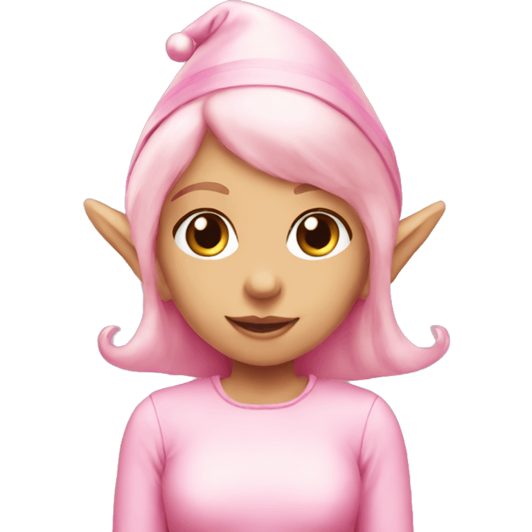  Girl Christmas elf pink emoji