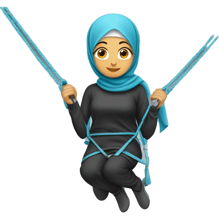 hijab girl making zipline emoji