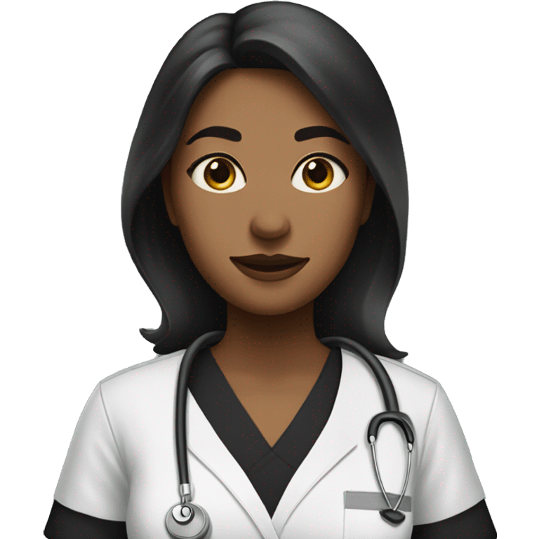 Woman in black scrubs facing to the left emoji