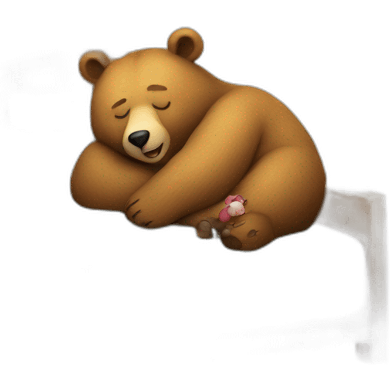 bear sleeping with a mouse beside him emoji