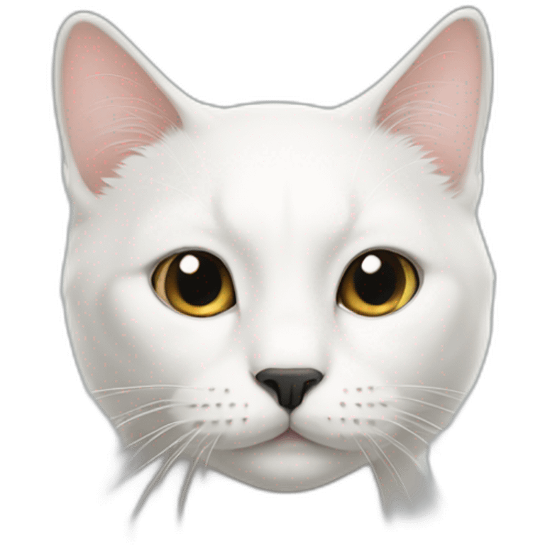 White cat with black nose emoji