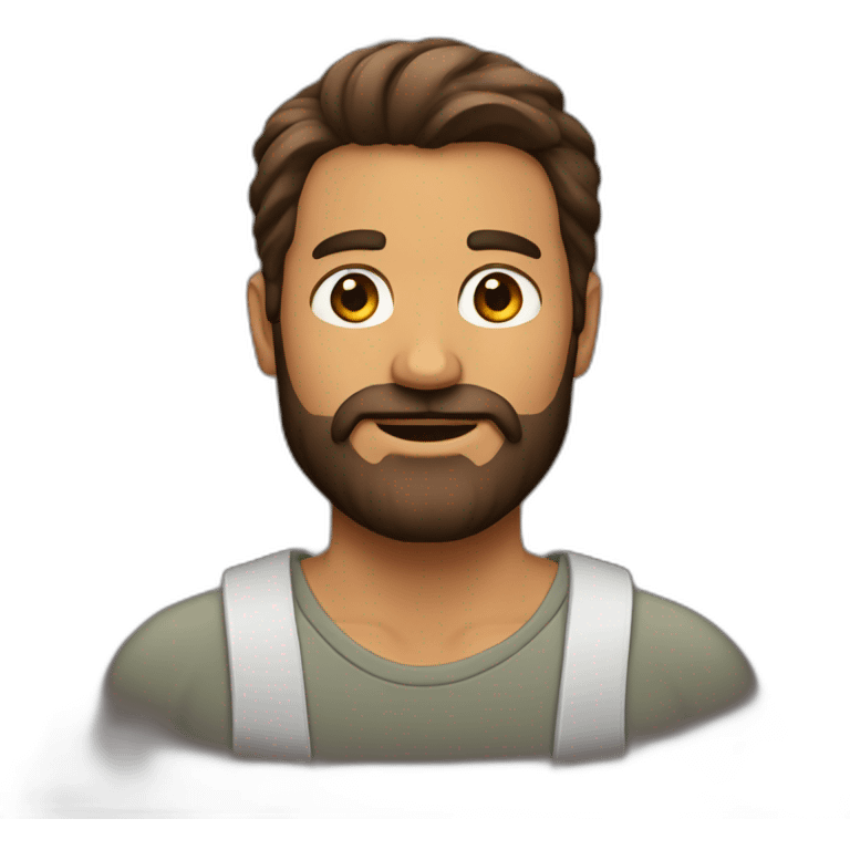 Homme brun beau avec barbe emoji