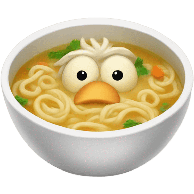 Sad chicken noodle soup emoji