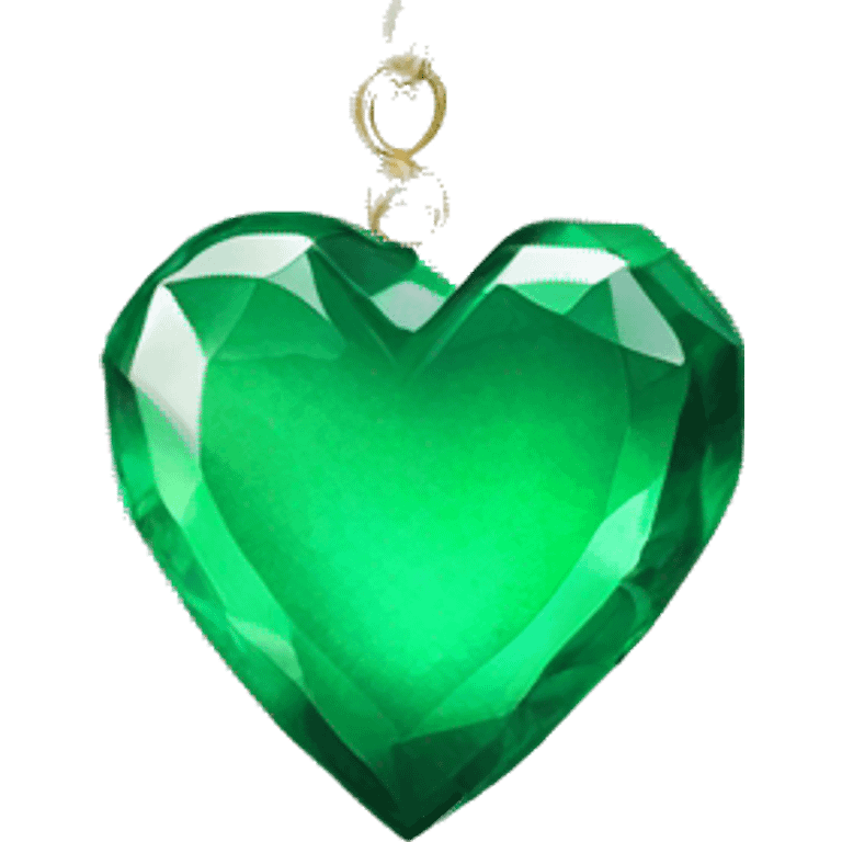 emerald green heart with a crush, made of glass emoji