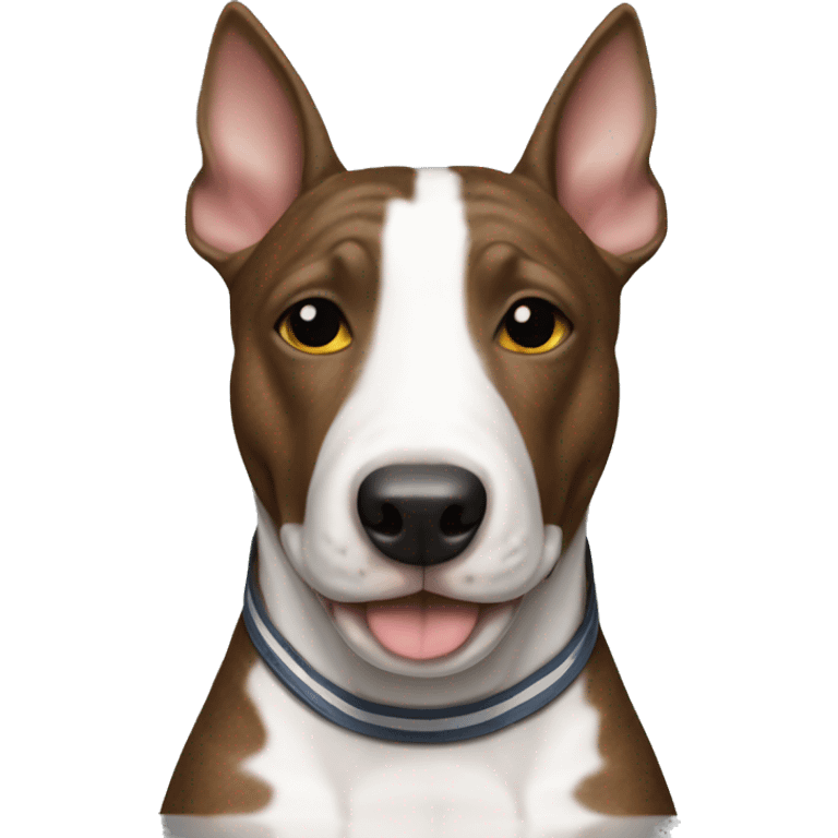 Axel brindle bullterrier with a white stripe on the face emoji