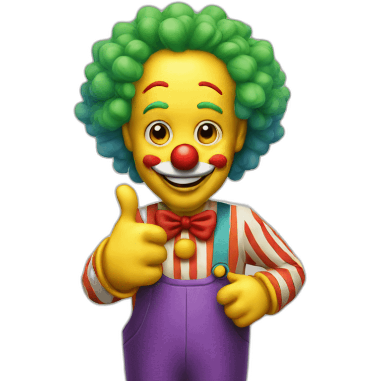 Clown shows thumb up emoji