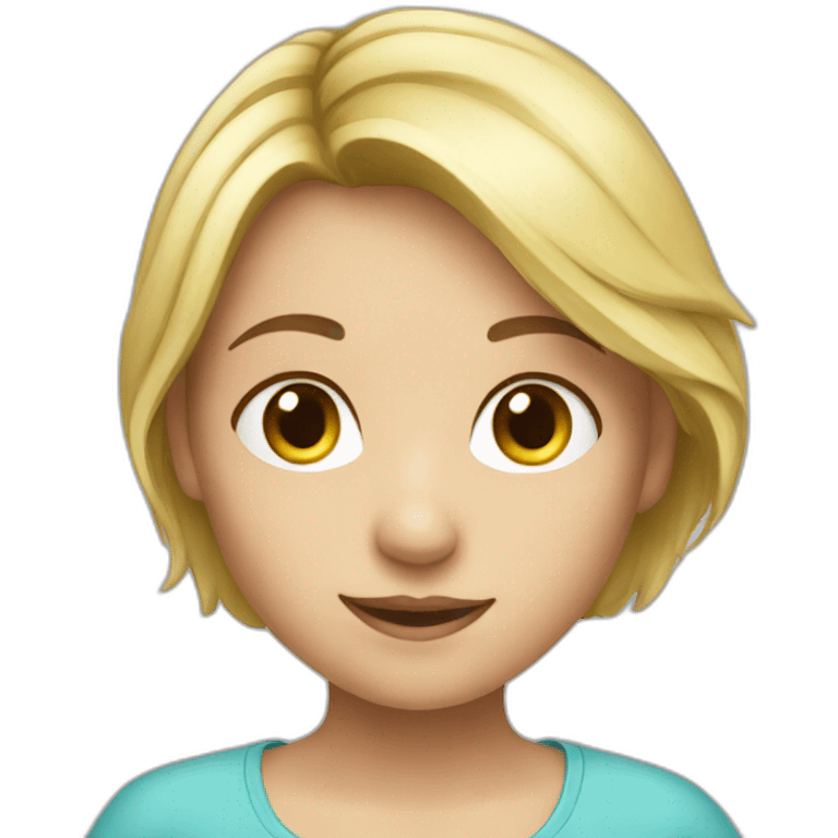 a children girl blonde helping emoji