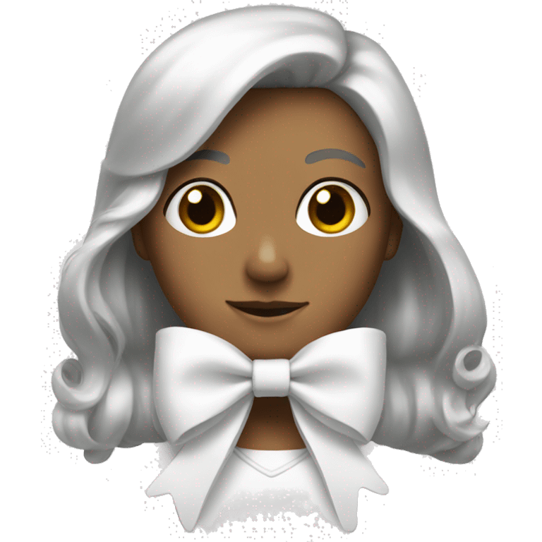 a white bow emoji