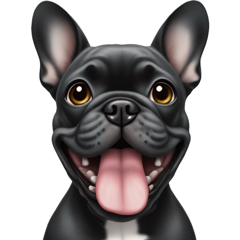 Black brindle French bulldog with grey on his mouth emoji