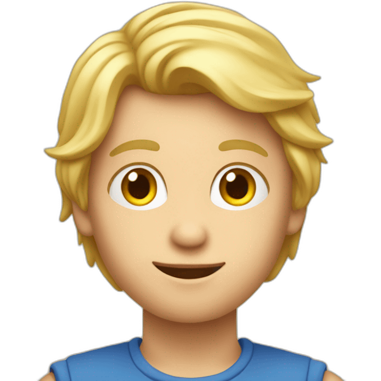 Jongen met blond haar aan het gamen emoji