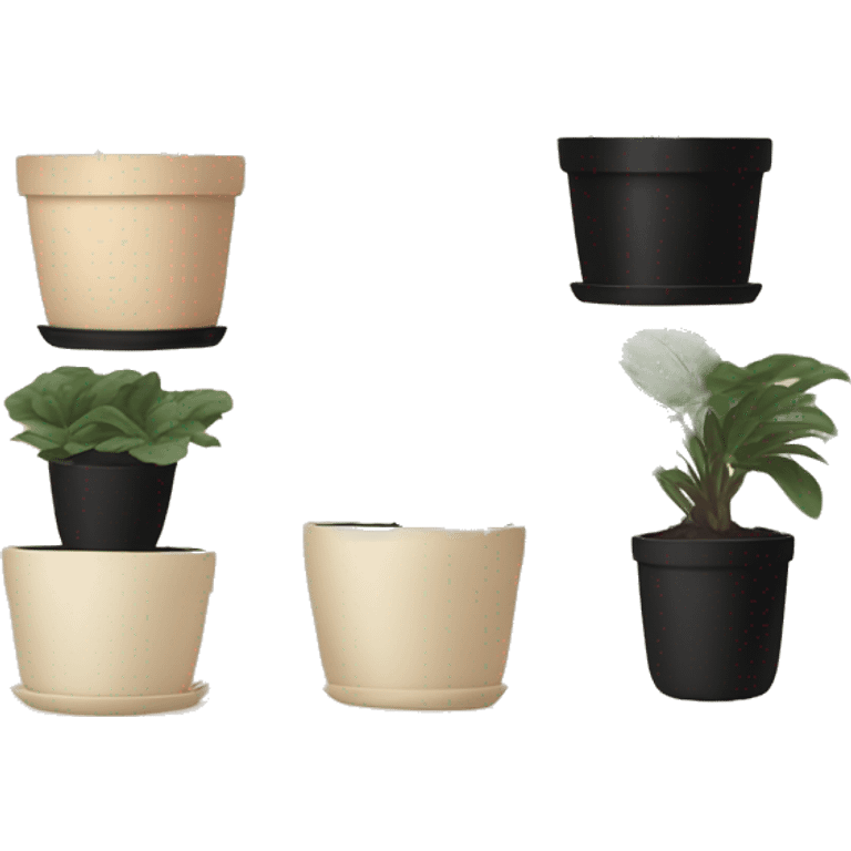 Beige and black aesthetic for potted plants in a home emoji