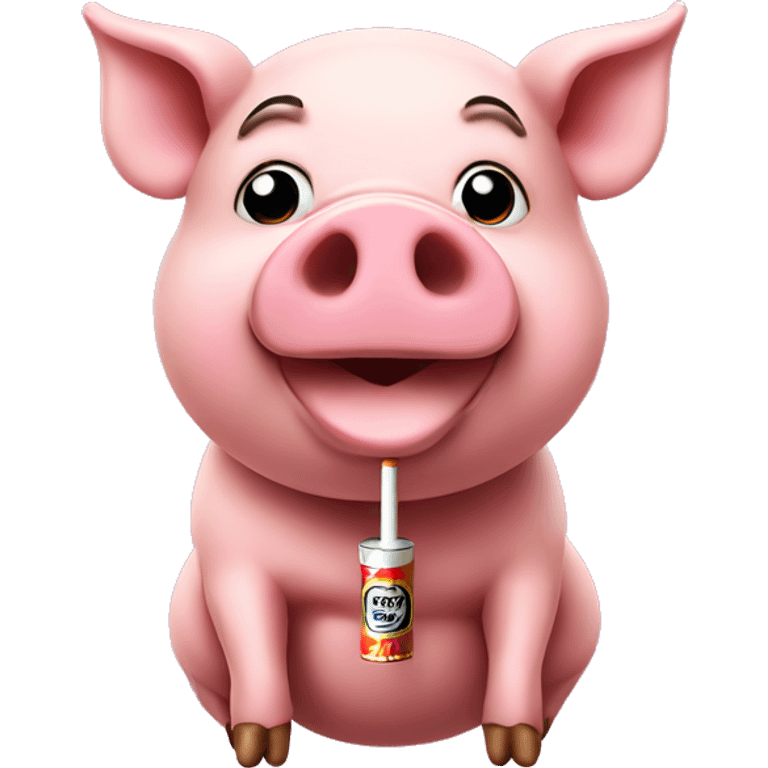 Pig with a zigarette emoji