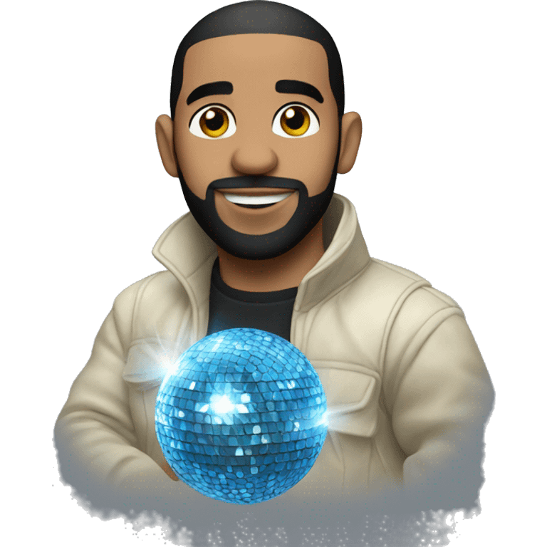 drake holding a disco ball emoji