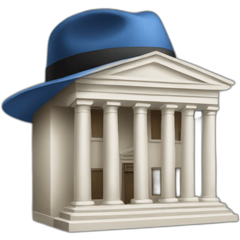 bank institution with hat emoji