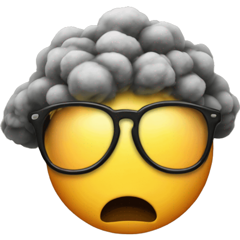 nuclear bomb with glasses emoji