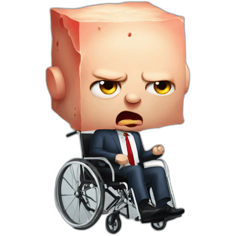 Angry meat cube holding wheelchair vladimir putin emoji