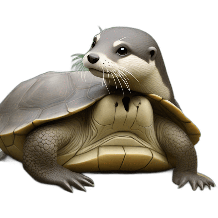 Loutre sur une tortue  emoji