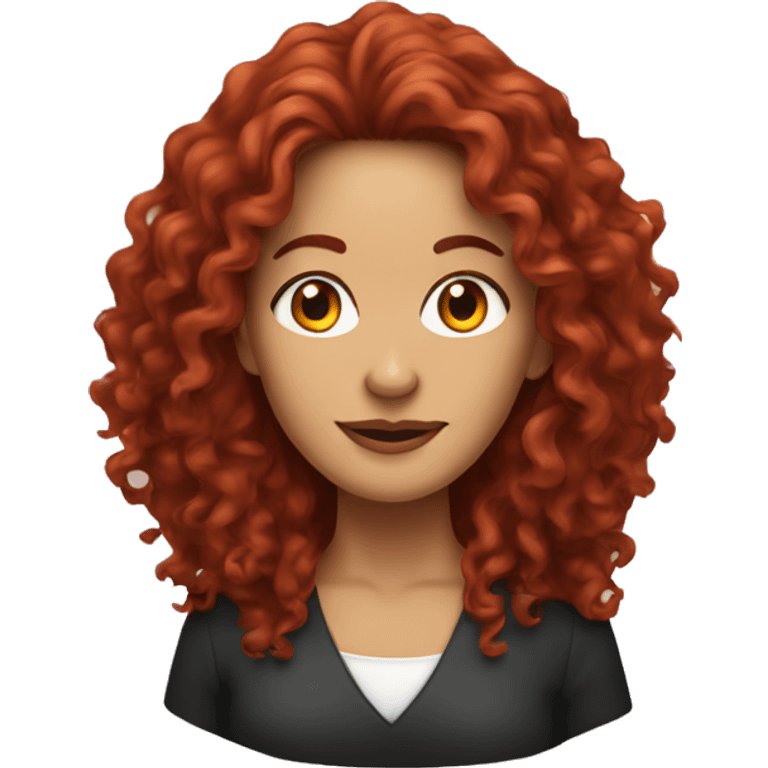 long hair,,red curly,Middle-aged woman,Black emoji