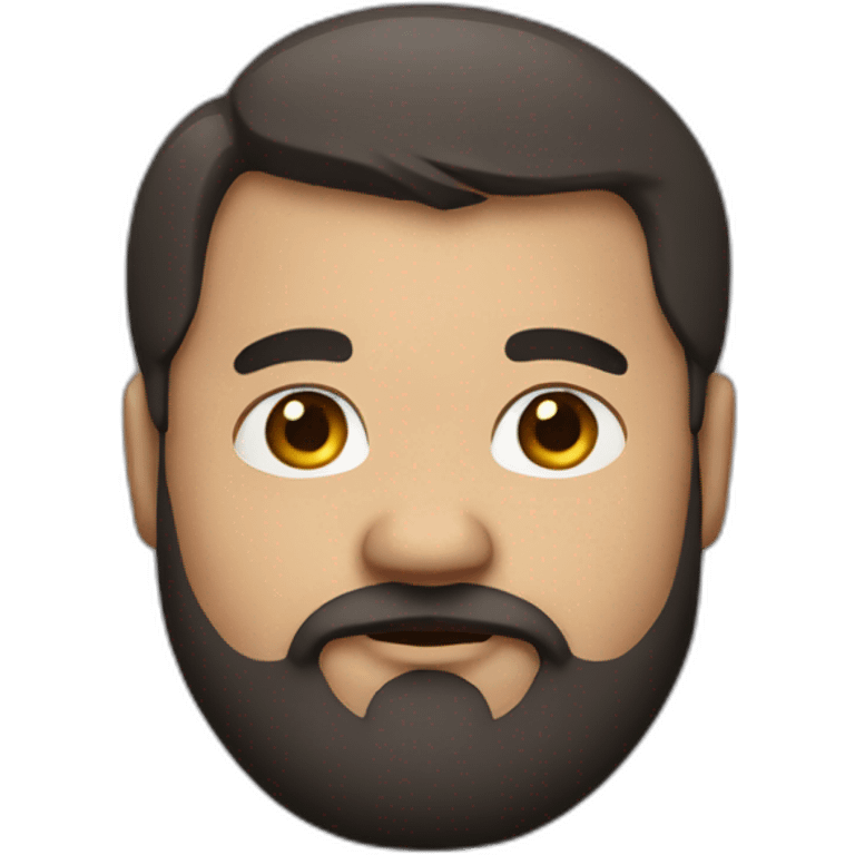 Fat man with a beard, dark hair  emoji