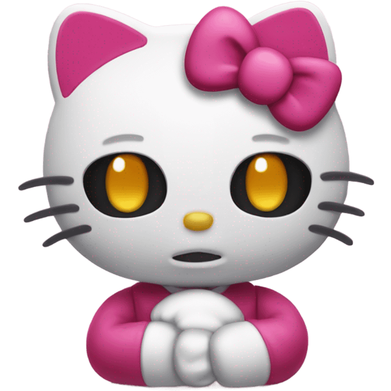 Silly hello kitty emoji