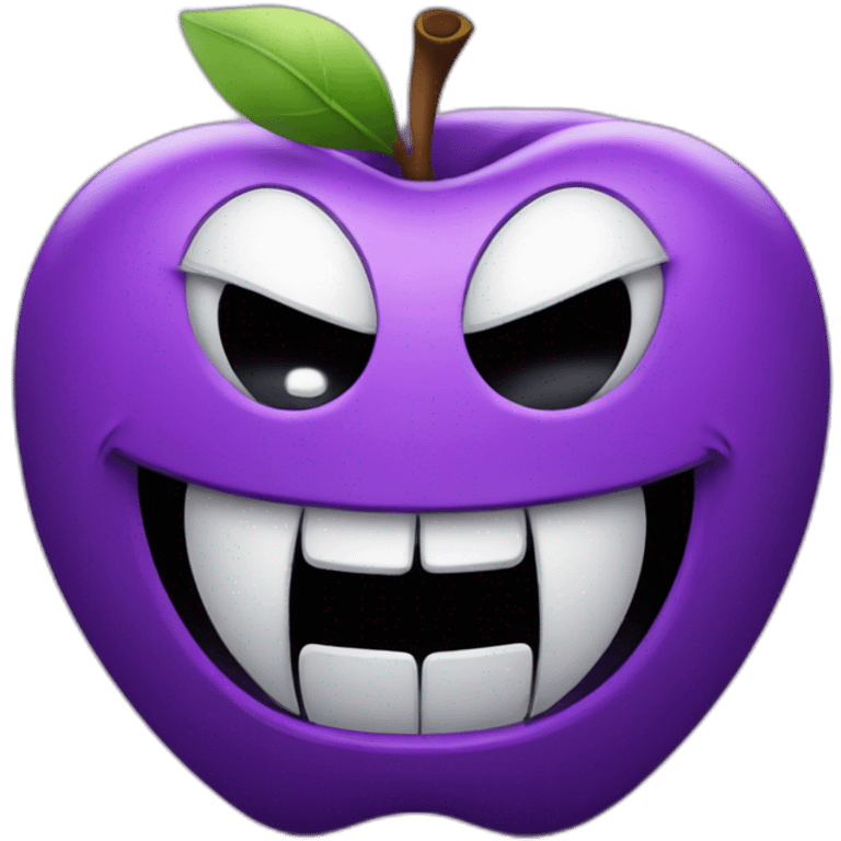 apple emoji purple demon laughing with tears emoji