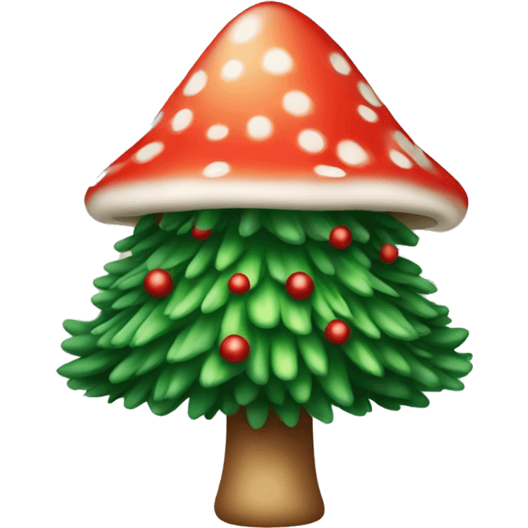 A Christmas tree, but instead of toys, fly agaric emoji