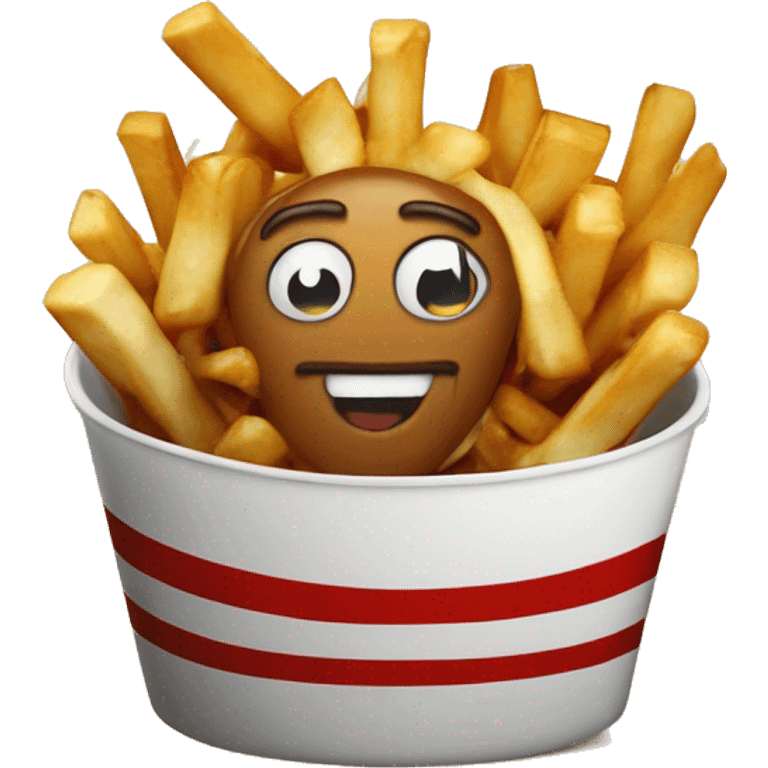 Poutine qui mange une poutine  emoji