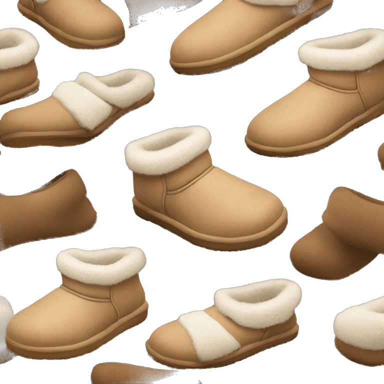 cozy  ugg slippers brown with fuzzy lining emoji