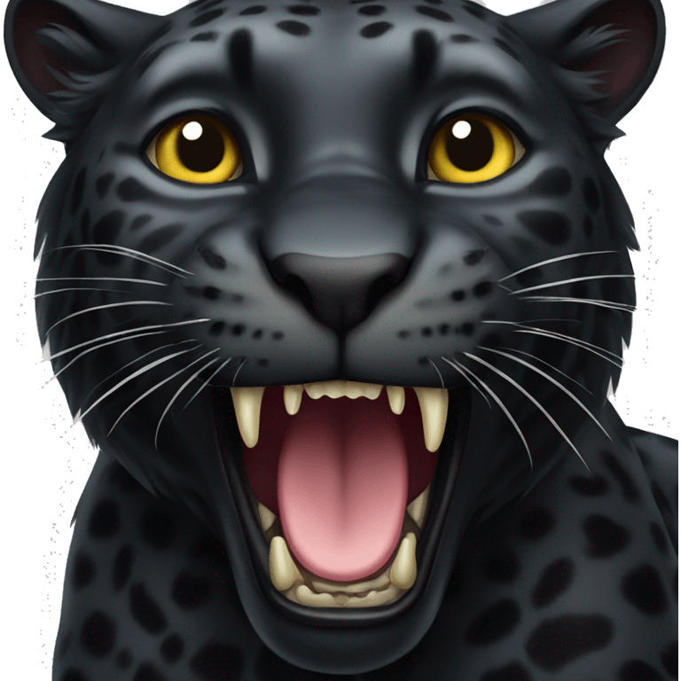 winged black leopard roaring emoji