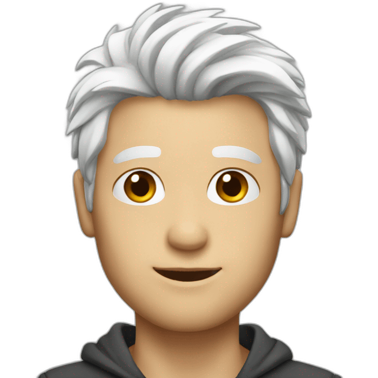 attractive, male, white hair emoji