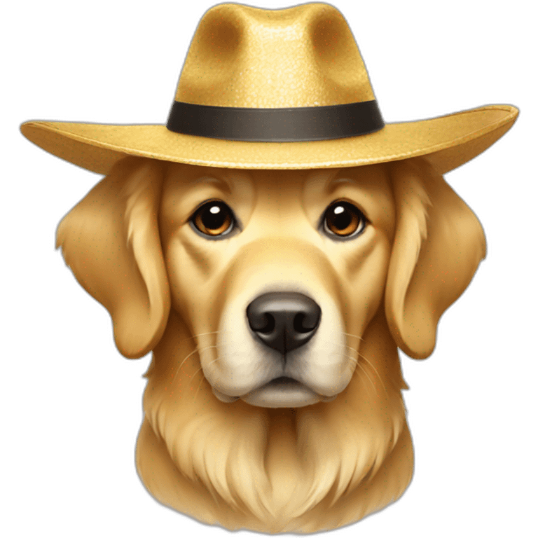 golden retriever avec un sombrero emoji