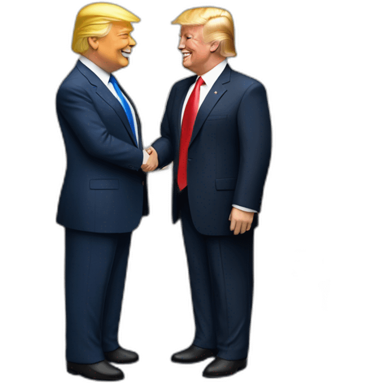 Elon musk shaking hand with Donald Trump emoji