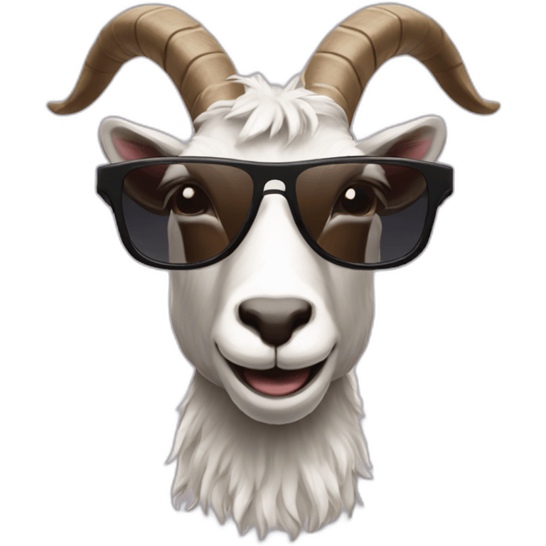 Goat with goatee beard and sunglasses emoji