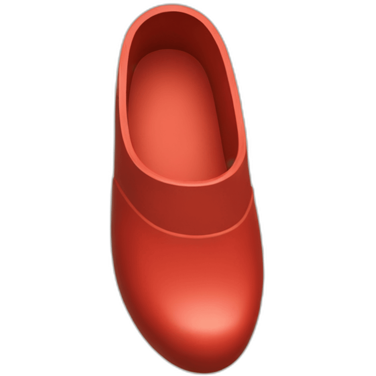 red Wooden clog with closed heel emoji