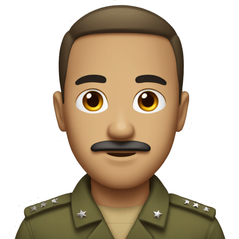 Guy in military uniform with small mustache emoji