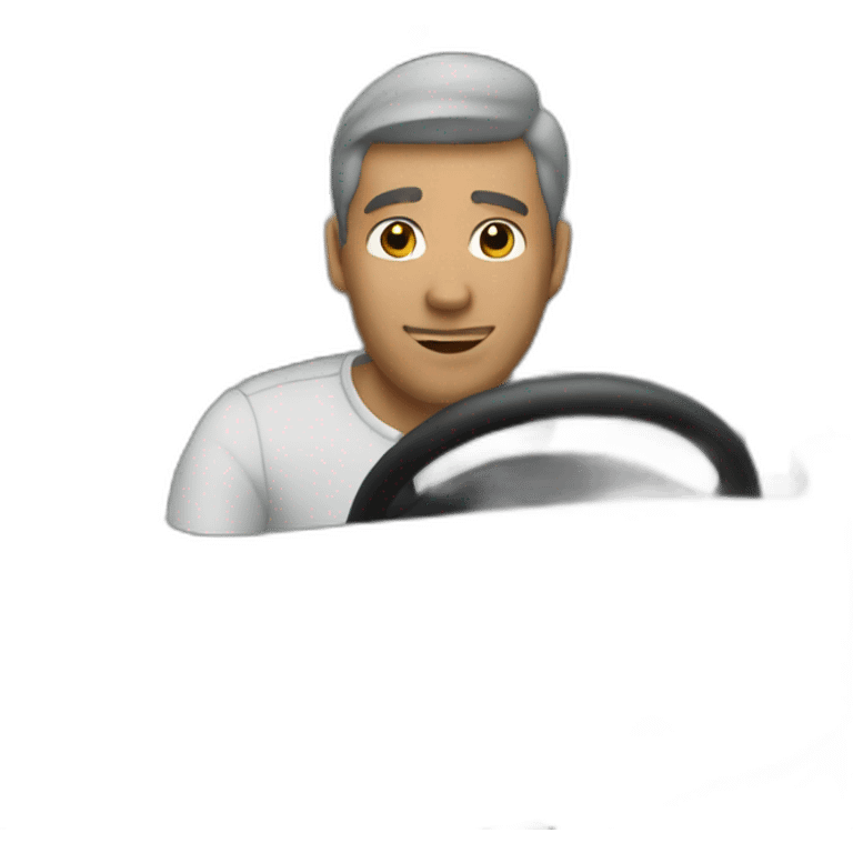 Man driving a car emoji