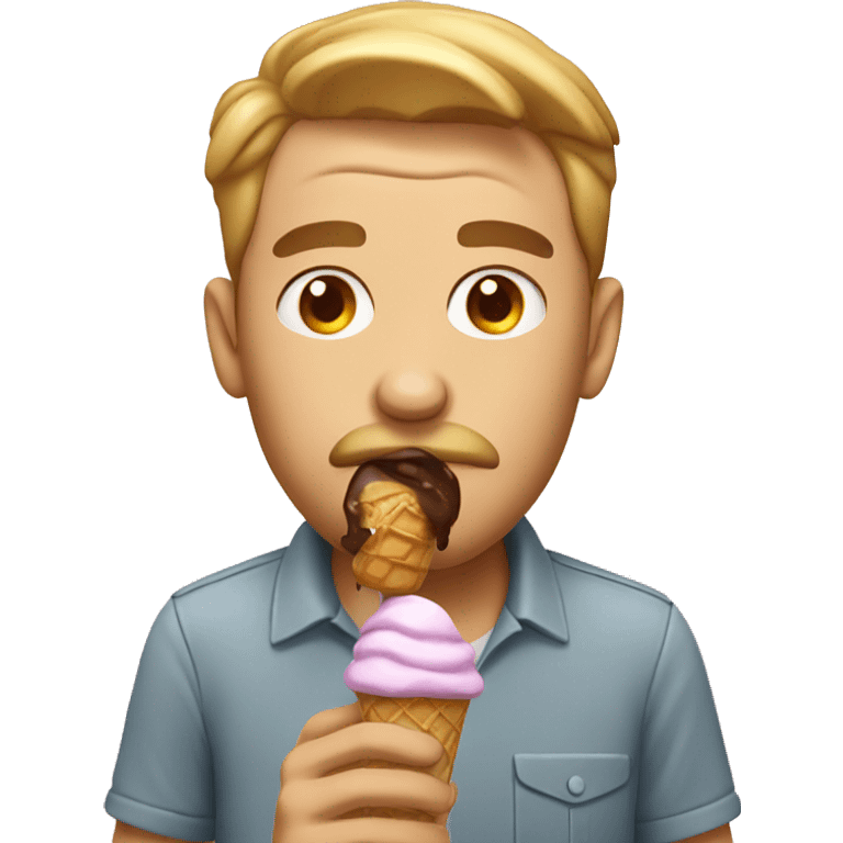 Man eating ice cream emoji