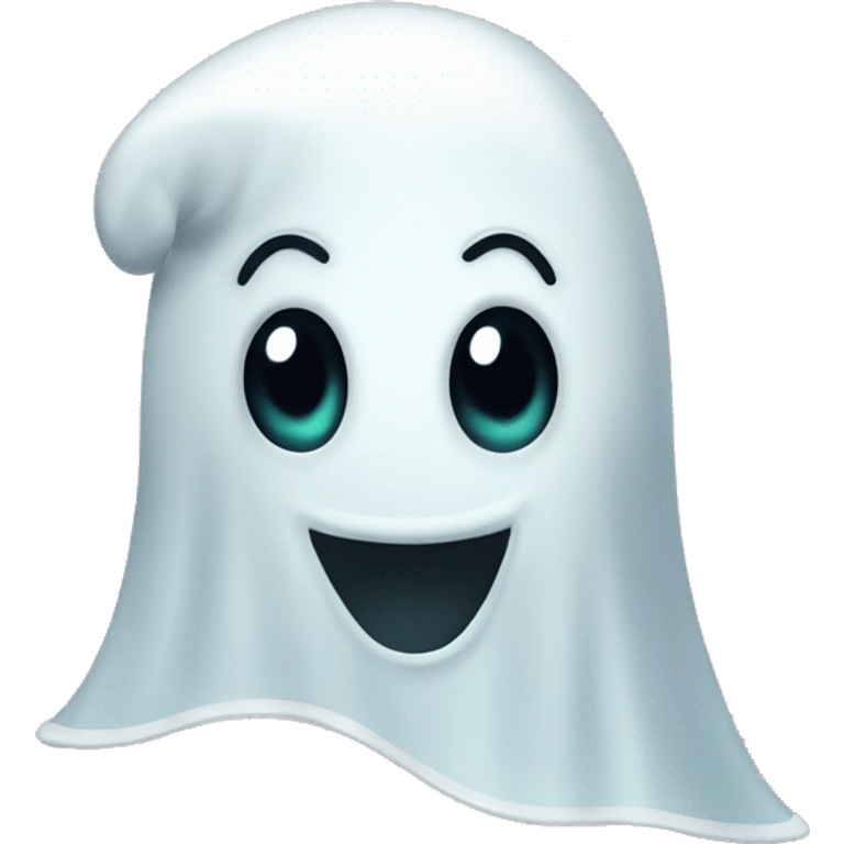 friendly ghost costume waving hello to coworker emoji