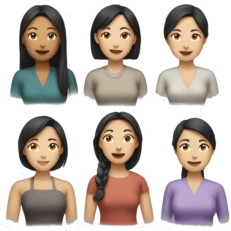 4 asian women emoji